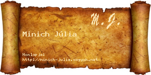 Minich Júlia névjegykártya